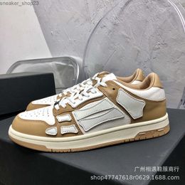 Skel Shoes Designer Shoe Mens Sneaker Amiiri Bone Chunky Top Low Genuine Leather Cowhide Casual Board Couple's Versatile 2023 Sports 2 N0q0