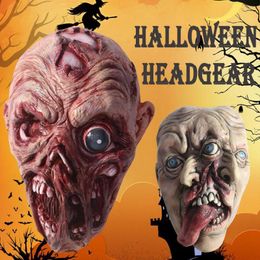 Party Supplies Halloween Cosplay Masken Headgear Scary Silicone Wrinkle Woman Man Face Horror Devil Novelty Head Mask