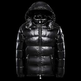 Men's Down Parkas Men's Down Jacket White Duck Hood Warm Glossy Jacket Men Shiny Black Red Padded Fluffy Down Coat Man Winter Puffer Jacket Women J231010