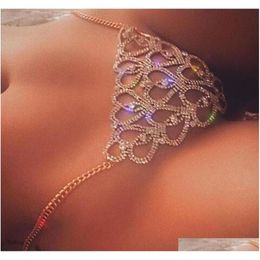 Belly Chains Drop Delivery 2021 Sexy Heart Shaped Rhinestone Thong Bling Crystal Underwear Body Jewellery For Women Waist Chain Char239p