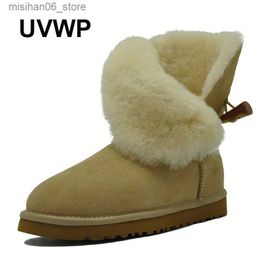 Boots UVWP Wholesale/Retail High Quality Women's Australia Classic Snow Boots Real Leather Natural Fur Winter Boots Womens Warm Shoes Q231012