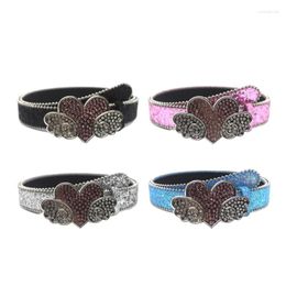 Belts Rhinestones PU Leathers Belt For Womens Jeans Girl Vintage Strap Waistband H7EF