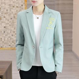 Men's Suits High Quality Blazer Korean Edition Fashion Youth Casual Business Elegant Simple Gentleman Western Fitted Coat