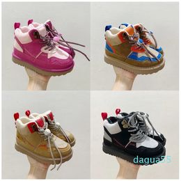 Designer Snow Children's shoes plus fleece sneakers Cotton running shoes for boys and girls
