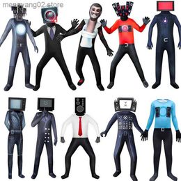 Theme Costume Game Skibidi Toilet Cosplay Come Funny Speaker Man Tv Man Camcorder Man Bodysuit with Mask Halloween Comes for Adult Child T231011