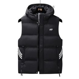 Men's Vests Winter Golf jackets vest for men 2023 down cotton windproof warm wear hooded waistcoat men's fashion loose jacket Coats 231011