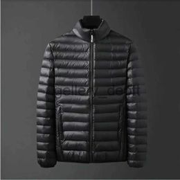 Men's Down Parkas Lightweight Down Jacket Men Warm Autumn Winter Down Cotton Coat Zip Parkas Long Sleeve Stand Collar Windproof Outerwear Quilted J231010