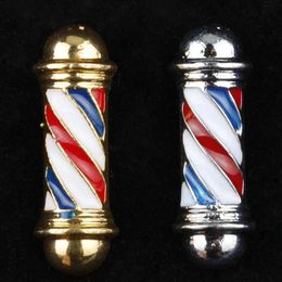 Pins Brooches Fashion Barber Shop Pole 3D Brooch Badge Hip Hop Hairdresser Gothic Pins283i