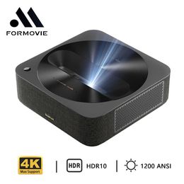 Projectors Formovie R1 Nano Support 4K Projector Ultra Short Throw Laser Projector Close Range Android Home Theatre 1200 ANSI Lumens Beamer