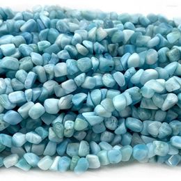 Loose Gemstones Veemake Genuine High Quality Blue Larimar Grand Nugget Free Form Chip Beads 07485