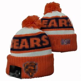 Bears Beanies Chicago Bobble Hats Baseball Ball Caps 2023-24 Fashion Designer Bucket Hat Chunky Knit Faux Pom Beanie Christmas Sport Knit hat a0