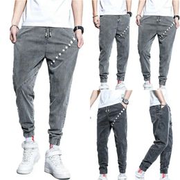 Men's Jeans Mens Elastic Waist Denim Pants Casual Slim Fit Stretch Workout Trousers