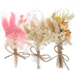 Decorative Figurines 6 Pcs Small Flowers Crafts Decor DIY Dried Mini Bouquet Stems Supplies Gift Box Table Decoration