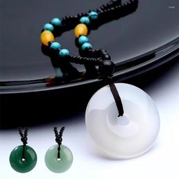 Pendant Necklaces Ethnic Style Imitation Jade Premium Feel Long Light Luxury Necklace Versatile Delicate Precious Retro Choker Jewelry