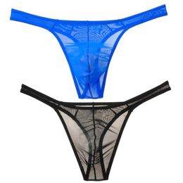 Sexy Bikini Mesh Underwear Transparent See-Through Mens Thongs G-Strings Fashion Male Thong Underwear Underpants Men Gay Panties317B
