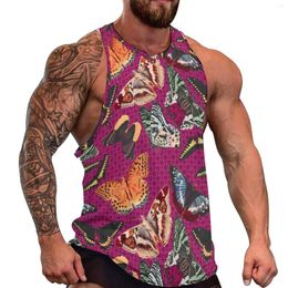 Men's Tank Tops Vintage Butterfly Top Mens Cute Animal Fashion Daily Training Graphic Sleeveless Vests Large Size 4XL 5XL