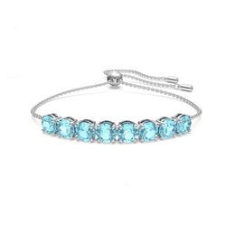 Bracelet Swarovski Designer Luxury Fashion Women Three Colour One Row Diamond Bracelet Female Swarovski Element Crystal Bracelet Female