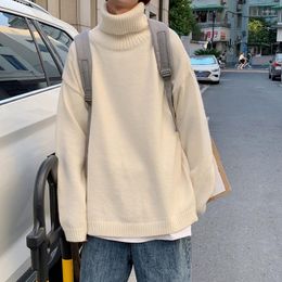 Men's Sweaters Winter Turtleneck Sweater Men Warm Fashion Knitted Pullover Streetwear Korean Loose High Neck Mens Jumper Clothes
