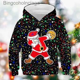 Women's Hoodies Sweatshirts Kids Boy Christmas Hoodie Pullover Santa Claus Elk Christmas Tree Long Sleeve Children Top Christmas Gifts Hoodie Winter ActiveL231011