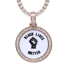 Men Women Fashion Po Necklace Gold Silver Colour Full CZ Custom Made Po Medallions Necklace & Pendant with CZ Tennis Chain2272