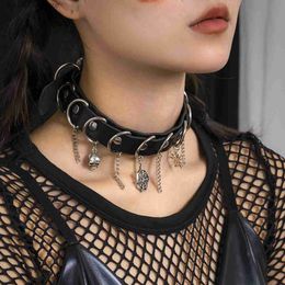 Other Fashion Accessories New Gothic Punk Skull Easter Black Chocker Necklace for Women Fashion Retro Halloween Spider Web Necklaces Jewelry Gift Q231011