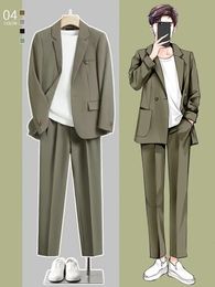 Men's Tracksuits Spring Summer Casual Suit Jacket Men Draping Fabric Trendy Fancy 231011