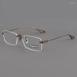 Sunglasses Frames Designed Pure Titanium Eyeglasses Rimless Optical Frame Prescription Spectacle Frameless Glasses Wide Face Use 150mm Long