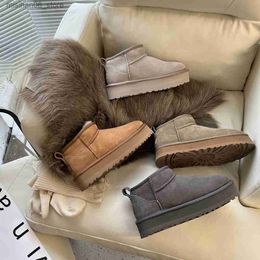 Boots Winter 5cm Platform Height Boot Women Classic Ultra Mini Warm Australian Fur Snow Designer Tasman Tazz Plush Casual Slippers Suede Ankle Shoes 35-44 Q231012