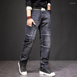 Men's Jeans Multi-pocket Cargo Loose Casual Denim Trousers Baggy Straight Men Clothing Stretch Leisure Bottoms Plus Size