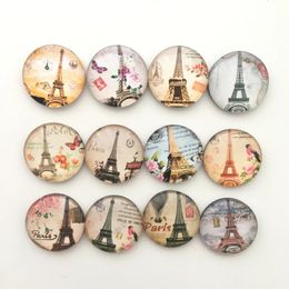 Fridge Magnets 12pcslot Paris Tower Crystal Glass magnet Round Message Sticker France Souvenir Home Decor kids gift 231010