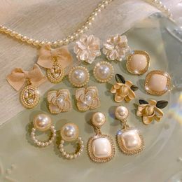 Qingdao supplier high quality gold plated new arrive vintage wedding pearl earrings for bride women gift