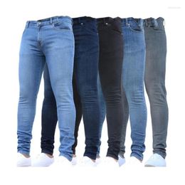 Men's Jeans Elastic Jogger Men Casual Blue Black Slim Pencil Pants Male Fashion Skinny Biker High Street Denim Trousers