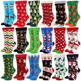 Women Socks Woman Christmas Funny Xmas Tree Snowflake Gingerbread Man Candy Cotton Tube Crew Happy Sock Men Year Sokken