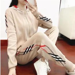 Women's Tracksuits Fall Knit 2 Piece Set Designer Luxury Jacket Oversized Sweater Diamond Pullovers Top Knit Harem Pants Suit218k