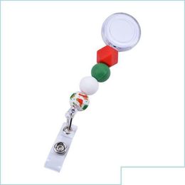 Jewelry Key Rings Sile Bead Retractable Badge Reel Bpa Colorf Teething Chains Id Holder Belt Clip Jewelry Gift Drop Ot3Sh Delivery Dhxxz