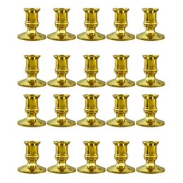 Candle Holders 20X Gold Pillar Candle Base Taper Candle Holder Candlestick Christmas Party Decor 231010