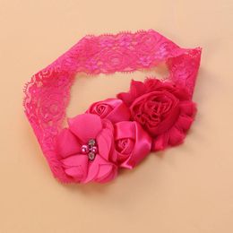 Bandanas 4 Pcs Girls Hair Accessories Borns Bows Lace Band Baptism Headbands Baby Christening Headwear Child