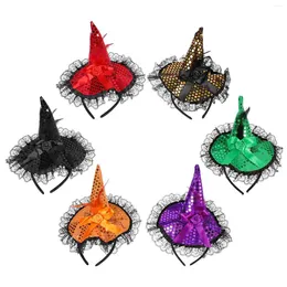 Bandanas 6 Pcs Witch Hat Headband Child Hair Decorations Costume Women Cloth Halloween Headbands