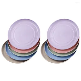 Dinnerware Sets 10 Pcs The Dish Plastic Serving Platter Reusable Plates Degradable Lightweight Round Tabletop Trash