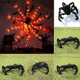 Other Festive Party Supplies Black Spider Halloween Decoration Haunted Indoor Outdoor Decor Vivid Scary Black Spiders Huge Spider Web R231011