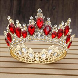 Hair Clips & Barrettes Fashion Crowns Baroque Luxury Crystal Bridal Crown Tiaras Light Gold Diadem Tiaras for Women Bride Wedding 2304