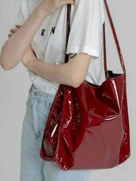 Waist Bags Fashion Patent Leather Women Shoulder Vintage Female Casual Tote Handbags Large Capacity Ladies Shopping Bag Packs
