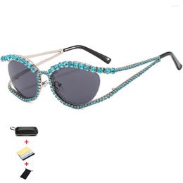 Sunglasses Cat Eye Diamond Women Men 2024 Luxury Oversized Rhinestones Sun Glasses Trendy Shades Eyewear Female Eyeglasses