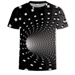 Mens Graphic T Shirt Fashion 3 Digital Tees Boys Casual Geometric Print Visual Hypnosis Irregular Pattern Tops Eur Plus Size XXS-5283a