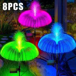 Garden Decorations Solar LED Jellyfish Lights Outdoor Decor Lawn Light 7 Color Change Waterproof Patio Yard Pathway Flowers Lamp 231011