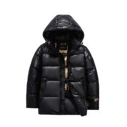 Men's Down Parkas Winter new bright face men's down jacket thickened warm cold waterproof coat short trend white duck down couple with down jacket J231011