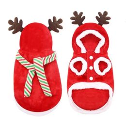 Dog Apparel Christmas Pet Cats Dogs Clothes Santa Costume for Chihuahua Yorkshire Cat Clothing Flannel Coat Year Xmas 231011