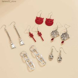 Other Fashion Accessories Halloween earringssweet and cool earrings set Personalised spider web retro skull earrings female fashion ghost demon shape Q231011
