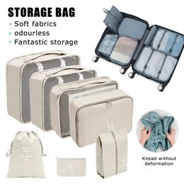 Storage Boxes Bins 876 PCS Set Travel Organizer Bags Large Capacity Suitcase Luggage Clothes Sorting Shoe Pouch 231011