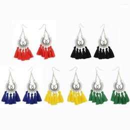 Dangle Earrings Chinese Vintage Colour Metal Thread Tassel Long Drop For Women Bohemian Moon Wedding Party Jewellery 2023